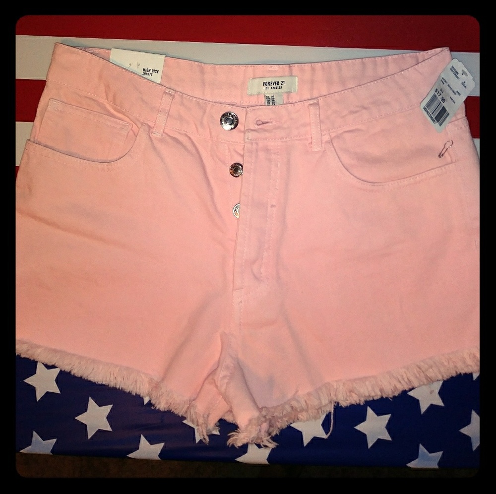 Forever 21 pink denim shorts